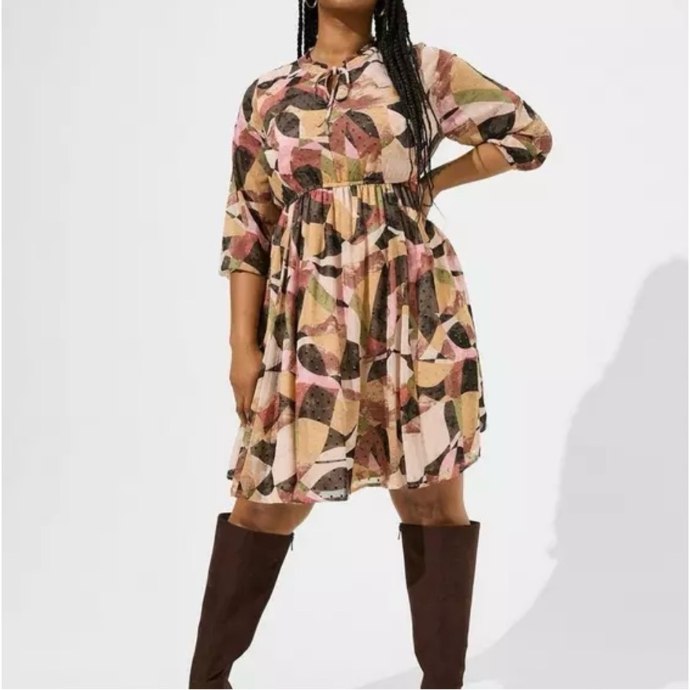 Torrid Mini Clip Dot Front Keyhole Dress Women’s Plus Size 2